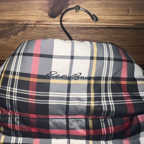 Eddie Bauer Womens Goose Down Puffer Vest Medium 700 Fill Power Plaid Gorpcore - Picture 8 of 10